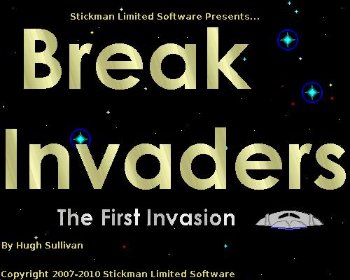 Break Invaders Title Screen